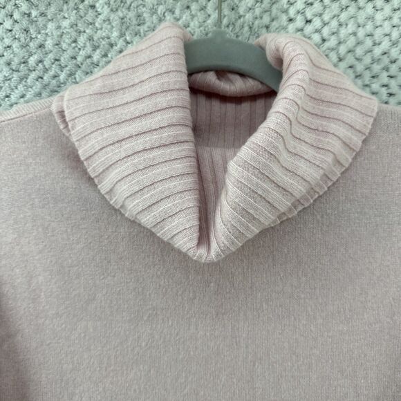 Ann Taylor Sweater Womens XS Pink Cashmere Turtle Neck Oversized Contemporary - Picture 4 of 11